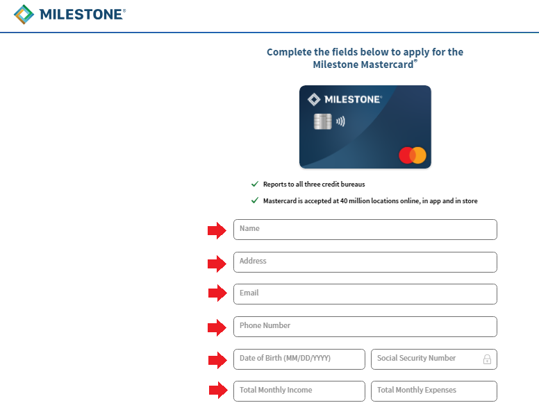 Apply for the Milestone Credit Card